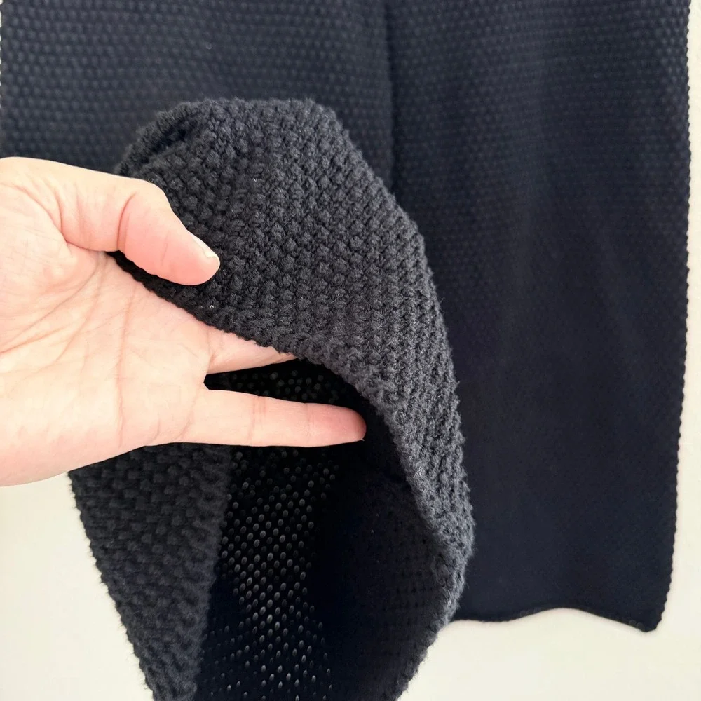 Free People Beach Hailee Waffle Stitch Black Wide Leg Pants Women XS Chunky Knit